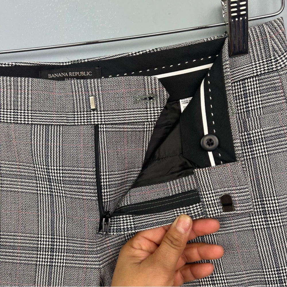 Banana republic Sloan plaid slim ankle pants size 2 mid rise multicolor - Picture 6 of 13